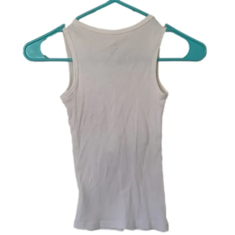 Girls White Flower Sequin Sleeveless Tank Top